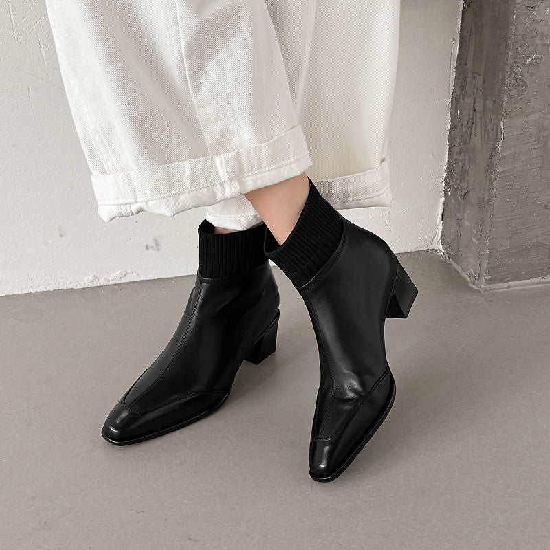 Noelle | Botines de Piel Auténtica con Tacón