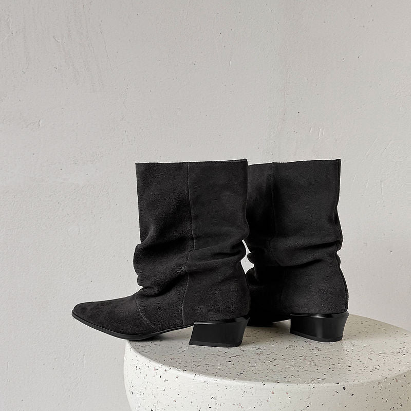 Delia | Botines de Piel de Media Caña