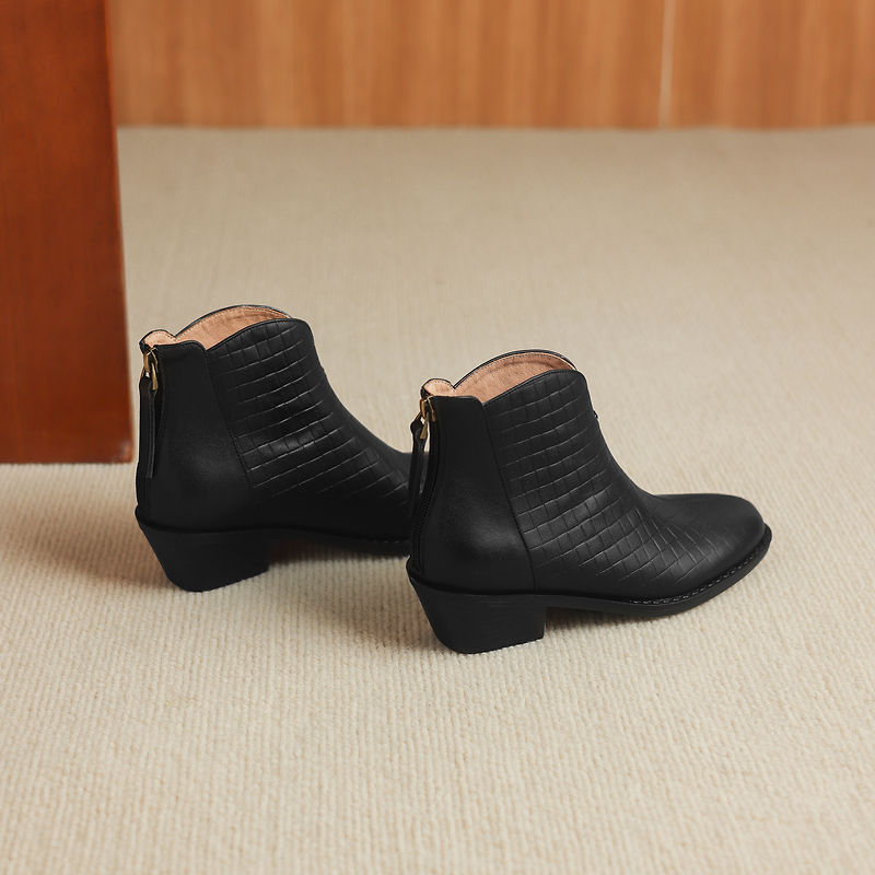 Botas de Piel Auténtica de Caña Recta