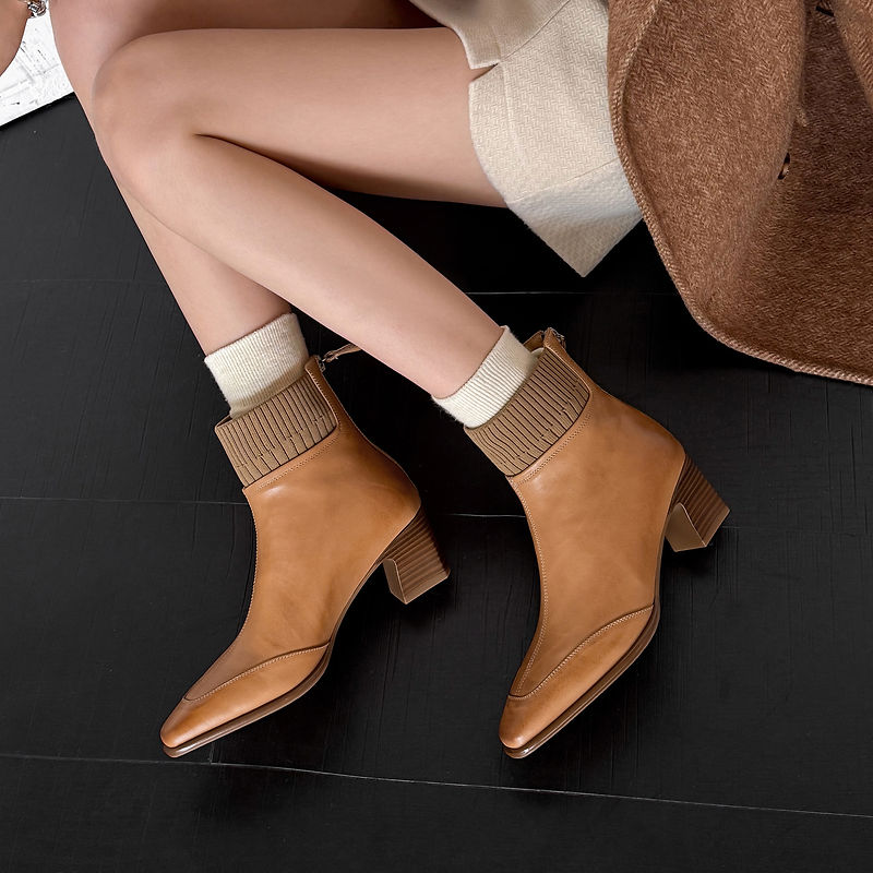 Noelle | Botines de Piel Auténtica con Tacón