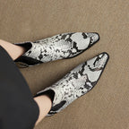 Botines de Piel Efecto Serpiente
