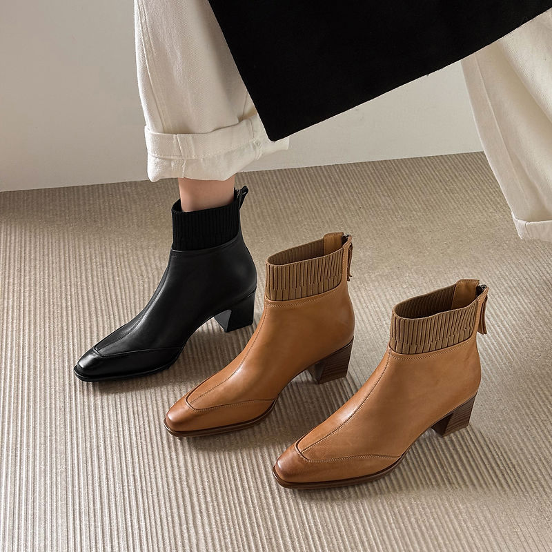 Noelle | Botines de Piel Auténtica con Tacón