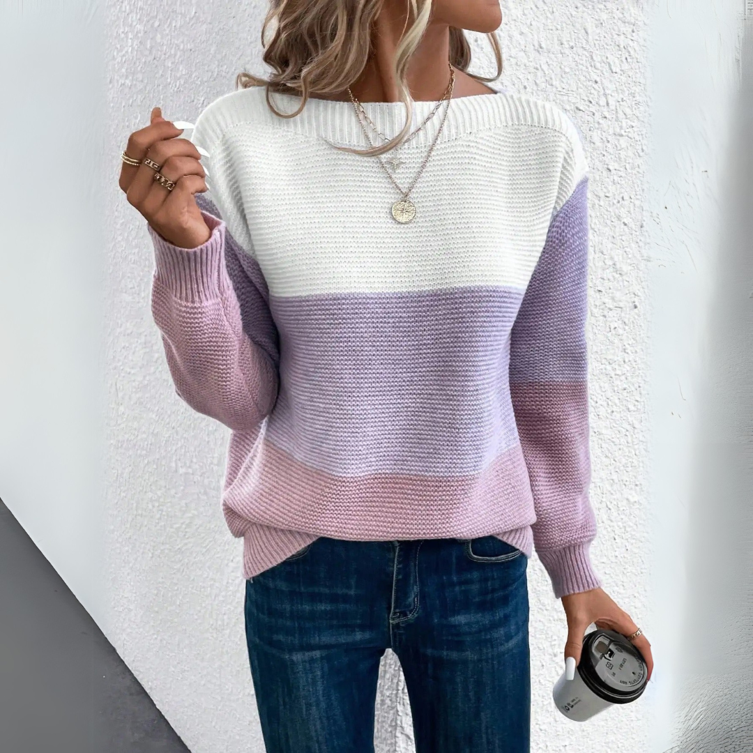 Clara | Suéter de patchwork en tres colores