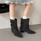 Delia | Botines de Piel de Media Caña