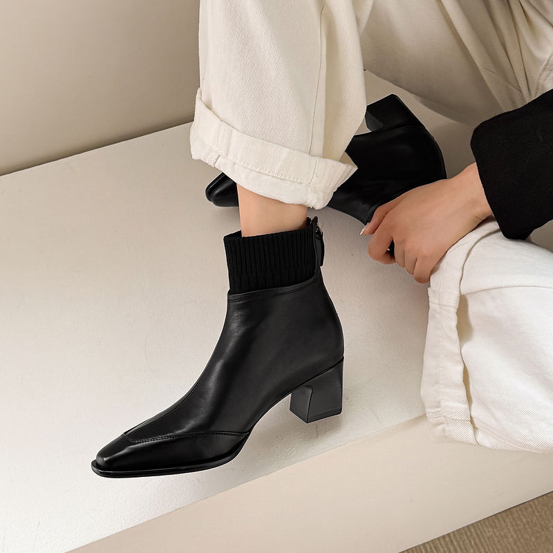 Noelle | Botines de Piel Auténtica con Tacón