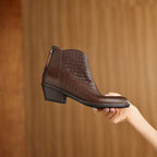 Botas de Piel Auténtica de Caña Recta
