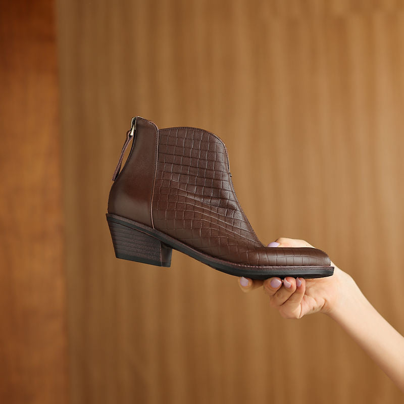 Botas de Piel Auténtica de Caña Recta