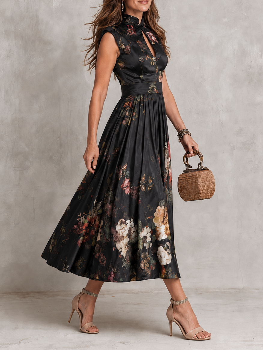 Mia | Vestido plisado con escote lágrima