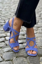 Caliope - Tacones con Punta Cuadrada y Corte Redondo para Verano