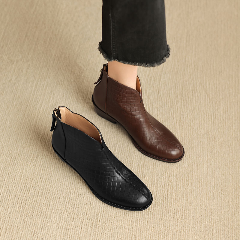 Botas de Piel Auténtica de Caña Recta