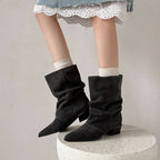 Delia | Botines de Piel de Media Caña