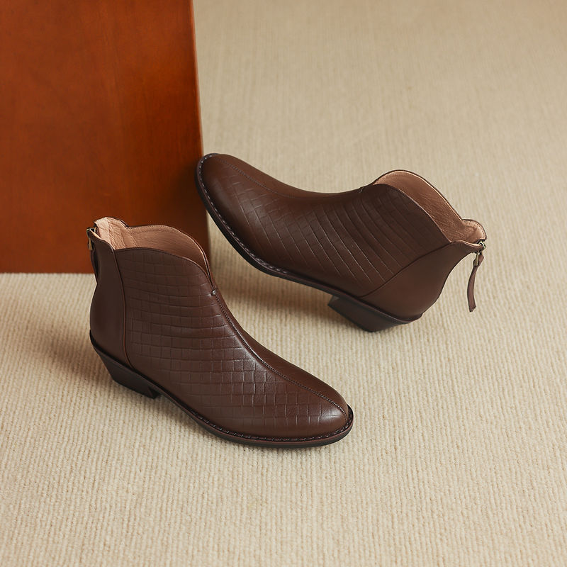 Botas de Piel Auténtica de Caña Recta