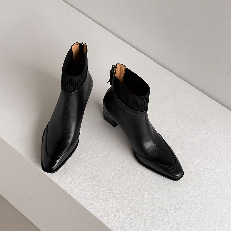 Noelle | Botines de Piel Auténtica con Tacón