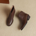 Botas de Piel Auténtica de Caña Recta