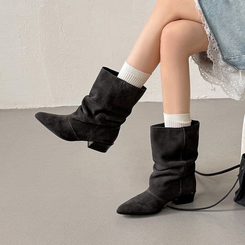 Delia | Botines de Piel de Media Caña