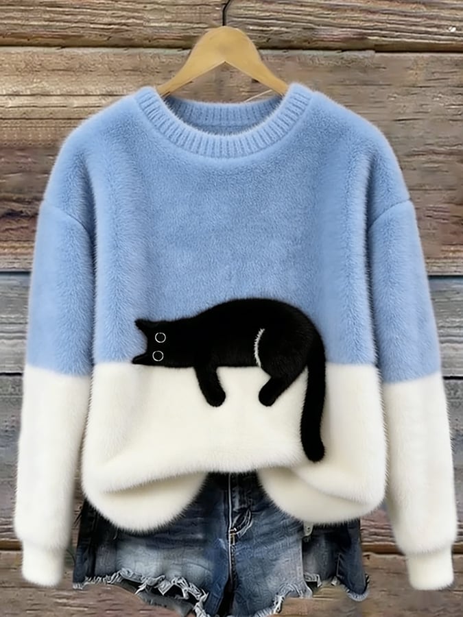 LUNA | Suéter con estampado gatuno