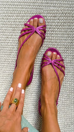 Deila - Sandalias de Tiras Metalizadas para Verano