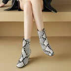 Botines de Piel Efecto Reptil