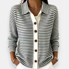 Pilar | Chaqueta de Punto a Rayas con Botonadura