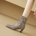 Botines de Piel Efecto Reptil