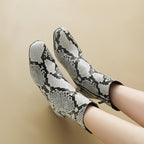 Botines de Piel Efecto Reptil