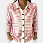 Pilar | Chaqueta de Punto a Rayas con Botonadura