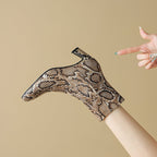 Botines de Piel Efecto Reptil