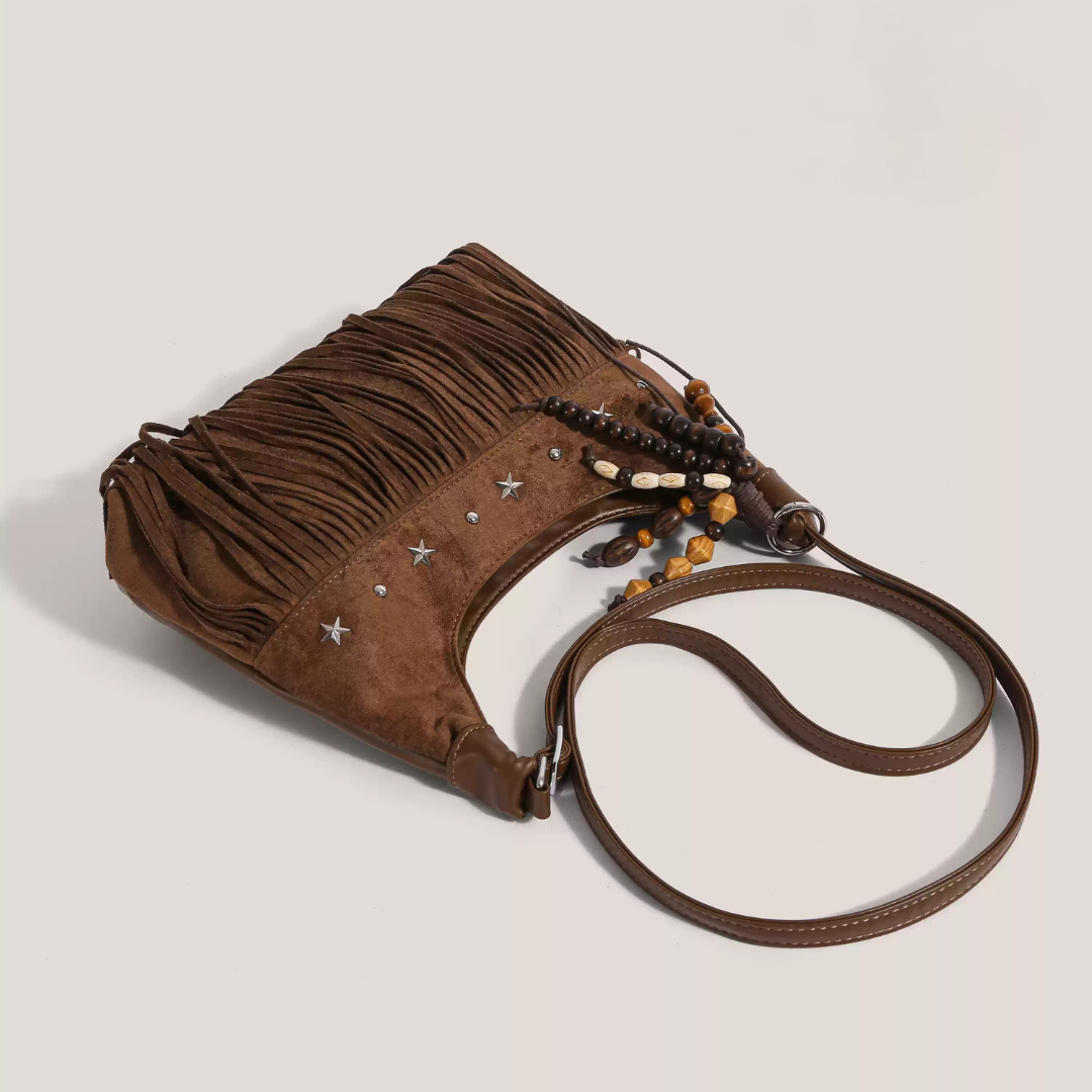 Bolso de mano con flecos Rosalinda
