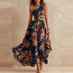 Maria | Vestido floral de un solo hombro