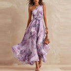 Maria | Vestido floral de un solo hombro