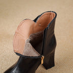 Botas Rectas de Piel Auténtica