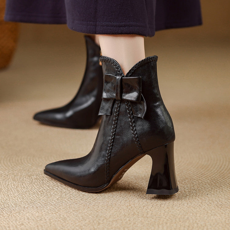 Botas Rectas de Piel Auténtica
