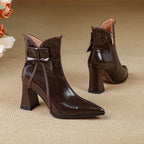 Botas Rectas de Piel Auténtica