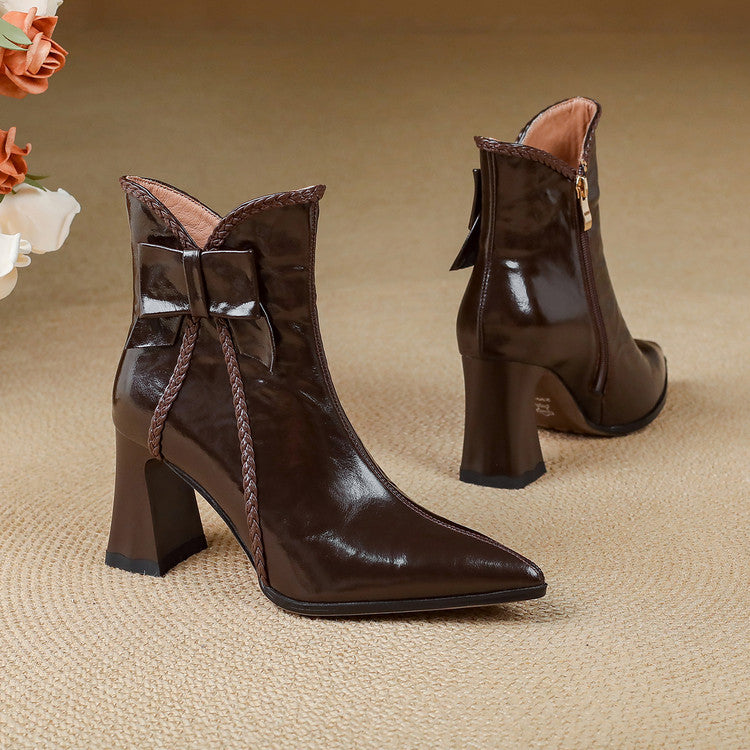 Botas Rectas de Piel Auténtica