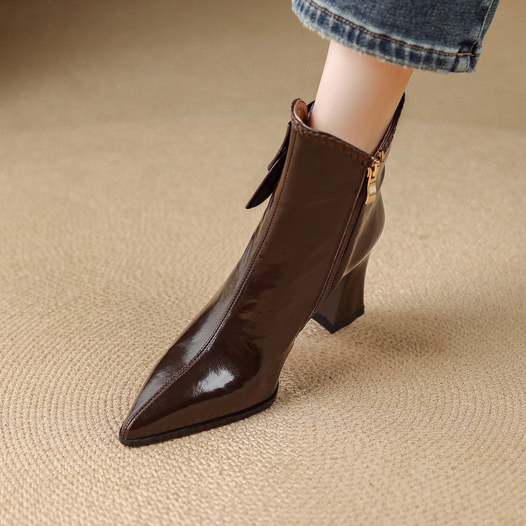 Botas Rectas de Piel Auténtica