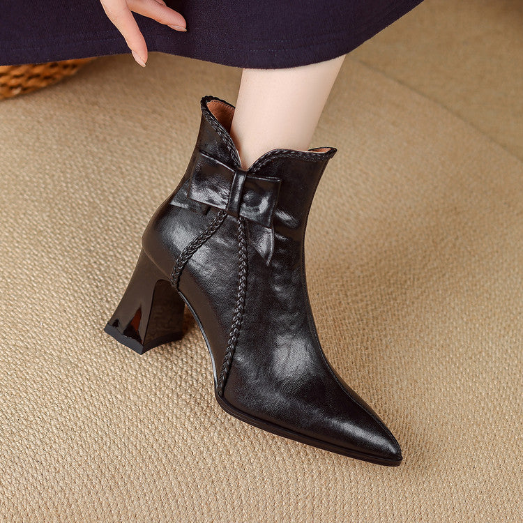 Botas Rectas de Piel Auténtica