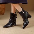 Botas Rectas de Piel Auténtica