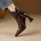 Botas Rectas de Piel Auténtica