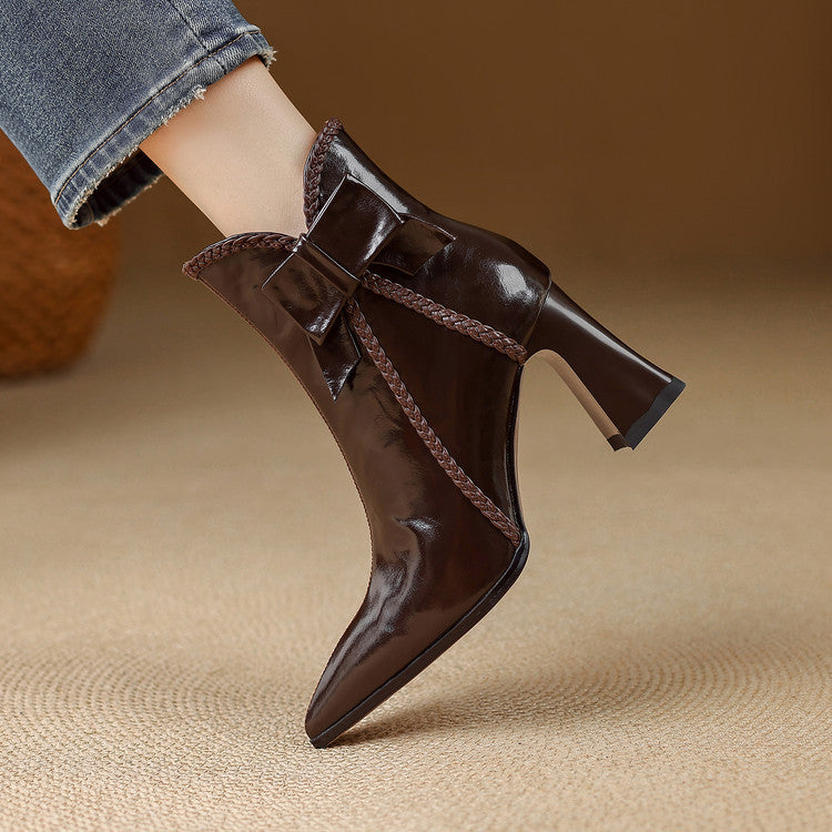 Botas Rectas de Piel Auténtica