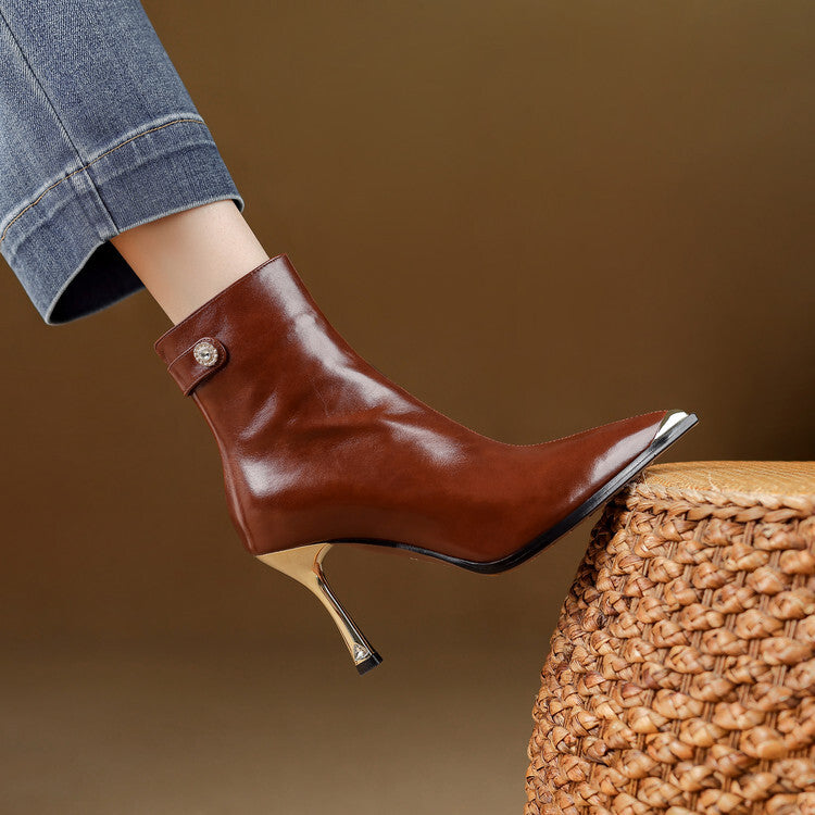 Estelle | Botines de Piel Auténtica con Tacón