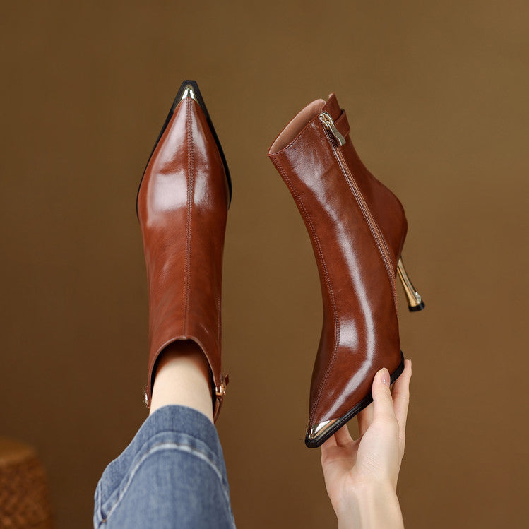 Estelle | Botines de Piel Auténtica con Tacón