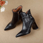 Botas Rectas de Piel Auténtica
