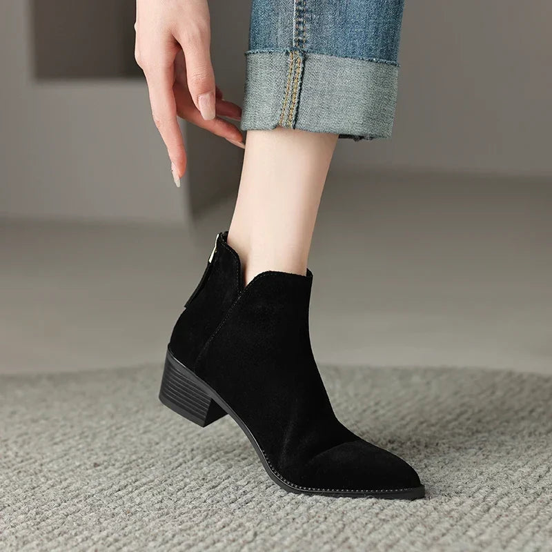 Farah | Botas Rectas de Piel Auténtica