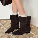 Delia | Botines de Piel de Media Caña