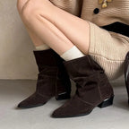 Delia | Botines de Piel de Media Caña