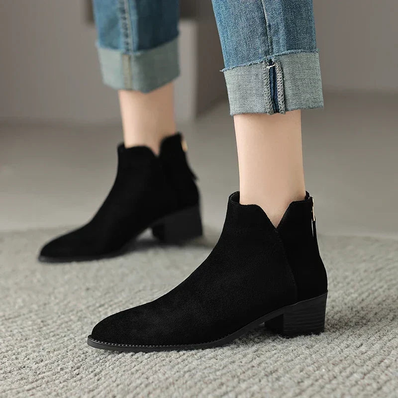 Farah | Botas Rectas de Piel Auténtica