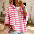 Cecilia | Jersey Poncho de Rayas Rosa