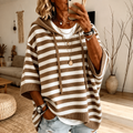 Felicidad | Jersey Poncho de Rayas Topo