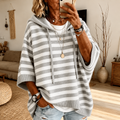 Bárbara | Jersey Poncho de Rayas Gris