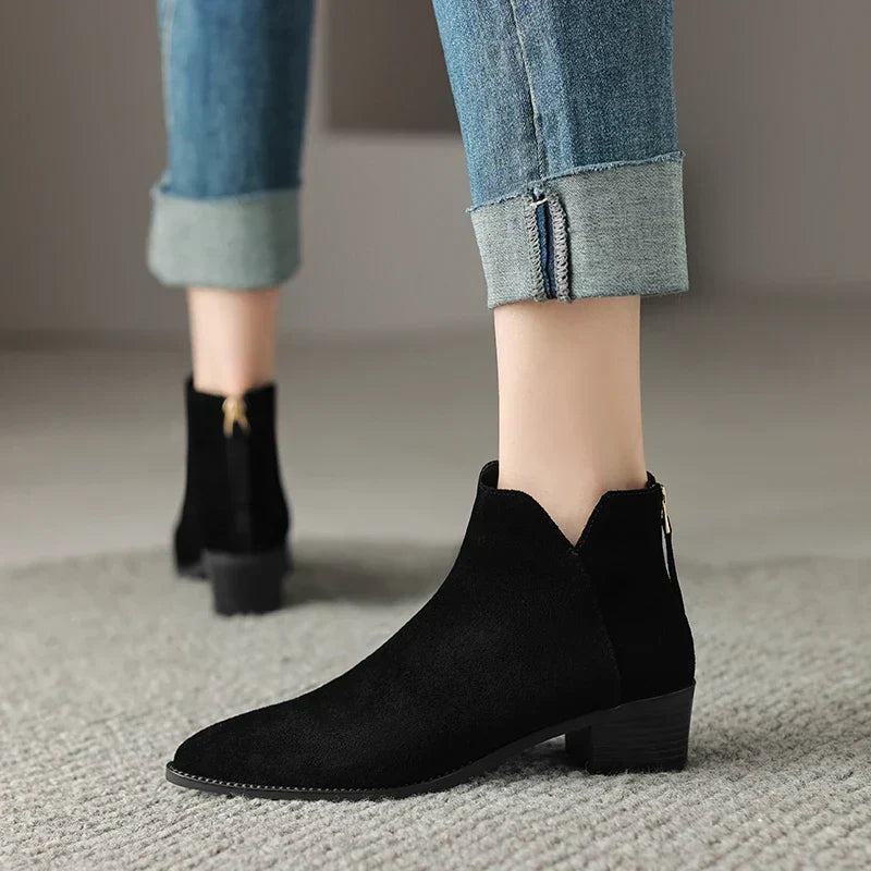 Farah | Botas Rectas de Piel Auténtica